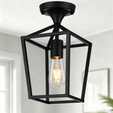 Flush Mount Ceiling Light Fixture, Matte Black Industrial Ceiling Light Fixture,Matte Black Hallway Light Fixtures Ceiling,Light Fixtures Ceiling Mount