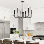 Farmhouse Chandelier for Dining Room Lighting Fixtures Hanging, Industrial Modern Chandelier for Bedroom, Foyer, Hall, Kitchen, Living Room, Entryway