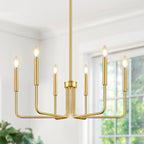 Farmhouse Chandelier for Dining Room Lighting Fixtures Hanging, Industrial Modern Chandelier for Bedroom, Foyer, Hall, Kitchen, Living Room, Entryway