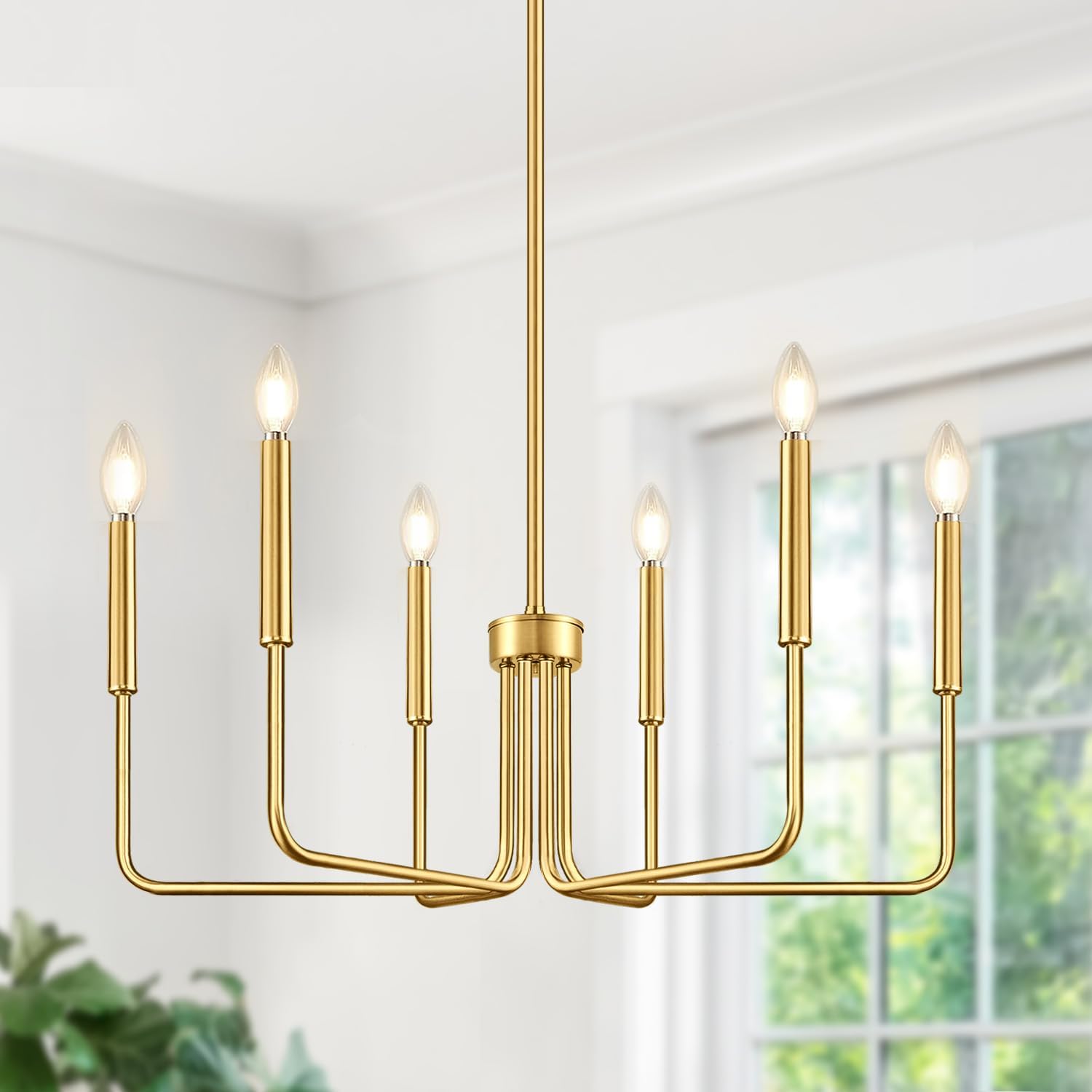Farmhouse Chandelier for Dining Room Lighting Fixtures Hanging, Industrial Modern Chandelier for Bedroom, Foyer, Hall, Kitchen, Living Room, Entryway