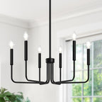 Farmhouse Chandelier for Dining Room Lighting Fixtures Hanging, Industrial Modern Chandelier for Bedroom, Foyer, Hall, Kitchen, Living Room, Entryway