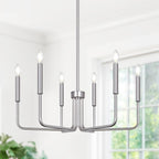 Farmhouse Chandelier for Dining Room Lighting Fixtures Hanging, Industrial Modern Chandelier for Bedroom, Foyer, Hall, Kitchen, Living Room, Entryway