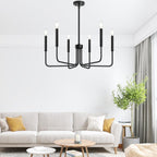 Farmhouse Chandelier for Dining Room Lighting Fixtures Hanging, Industrial Modern Chandelier for Bedroom, Foyer, Hall, Kitchen, Living Room, Entryway
